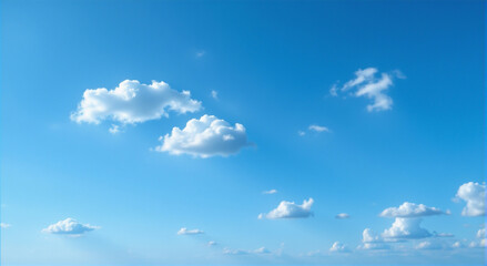Fluffy Clouds Against a Bright Blue Sky A Peaceful Daydream