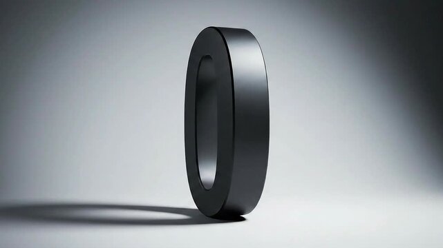 3D rotating zero animation graphic resource concept of nothing