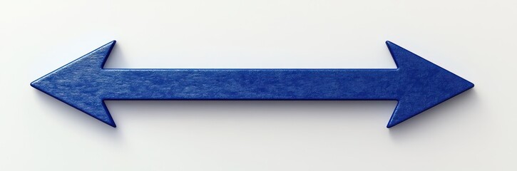 blue double-headed arrow on white background conveying choice balance and opposing directions