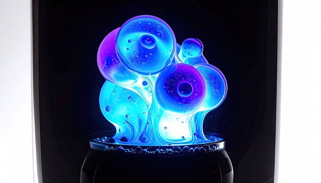 Abstract glowing orbs in a dark vase - Powered by Adobe