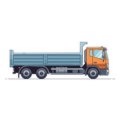 Fototapeta premium A vector illustration of a dump truck, showcasing its design and utility, perfect for construction, transportation, and industrial concepts.