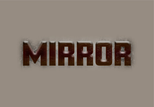 Brown And Silver Enlightened Reflective Metal Concrete Text Effect Chrome Metallic Shiny Font