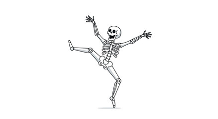 Get your spooky season groove on with this fun dancing skeleton, perfect for Halloween party invites or playfully macabre designs