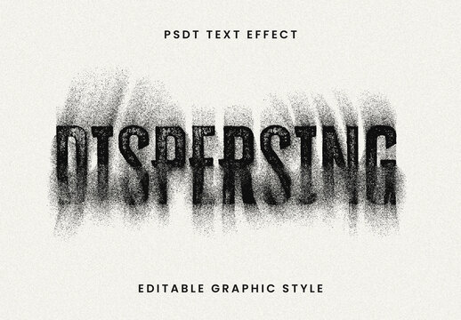 Black Dispersing Text Effect Spray Grunge Blur Font