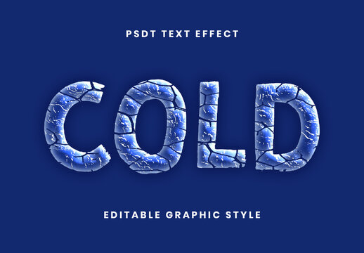 Blue Crystal Ice Shard Text Effect Frozen Cracked Font
