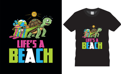 Life is a beach Summer Typography vector t shirt design.