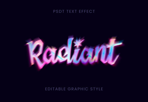 Colorful Gradient Vaporwave Text Effect Script Grainy Glow Blur Font