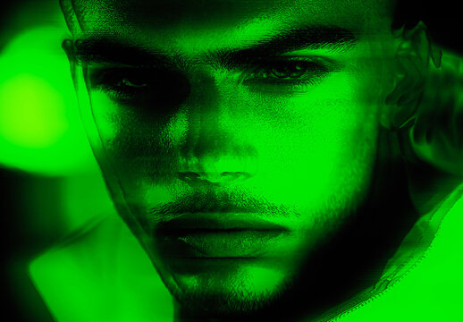 Blue And Green Duotone Ghosting Photo Effect
