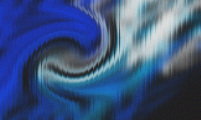 Vibrant abstract blue vortex swirls with dynamic motion. Energetic fluid waves blend teal, white, and deep blue tones. Modern digital art background with futuristic flow.