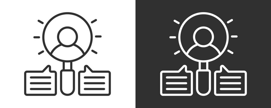 Qualitative Research Icon Set Vector Collection Isolated In Black And White