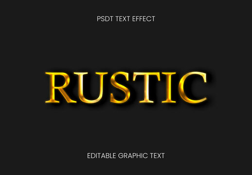 Golden Vintage Aged Gold Paper Text Effect Metallic Retro Font