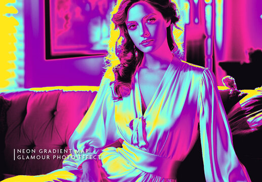 Pink And Yellow Gradient Map Photo Effect
