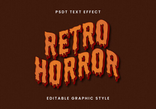Orange And Red Horror Movie Text Effect Retro Scary Dripping Font