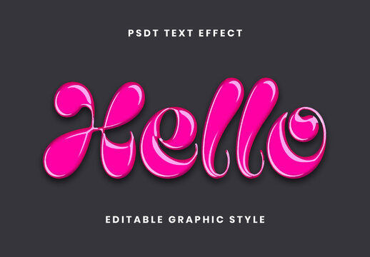 Pink Distorted Plastic Text Effect Glossy Shiny Jelly Font