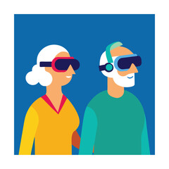 Senior Citizens Using VR Headsets Experience