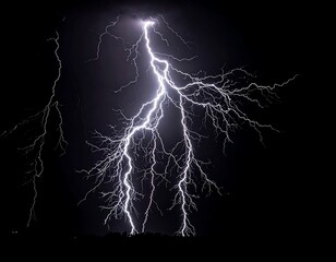 Stunning photo of a powerful lightning bolt erupting across the night sky