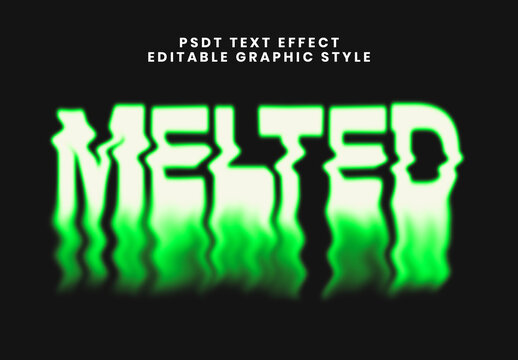 White And Green Acid Color Leak Text Effect Psychedelic Horror Font
