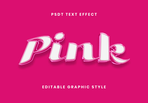 White And Rose Shiny Pink Text Effect Script Gloss Border Font