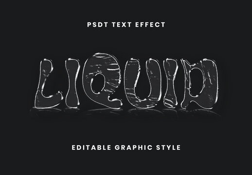 White And Black Liquid Crystal Text Effect Glossy Fluid Font