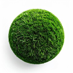 Circular, vibrant green grass sphere