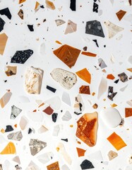 Close-up of a decorative terrazzo surface