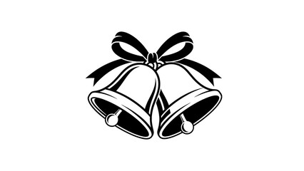Elegant minimalist bells with bow design perfect for holiday greeting cards and seasonal celebration designs