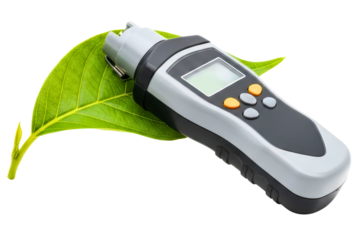 Smart farming device checking plant health concept on a transparent background