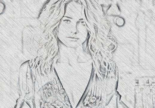 Black And White Soft Graphite Pencil Sketch Photo Effect