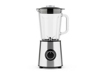 Modern electric blender with stainless steel base and glass jar for kitchen