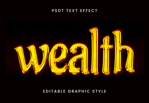 Gold Wealth Embossed Text Effect Luxury Metallic Font