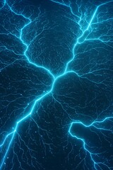 Abstract blue lightning cracks across a dark textured background