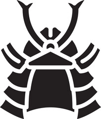 Samurai Helmet Glyph Icon Vector
