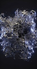 Obraz premium Brilliant liquid mass splashes dynamically against a dark background