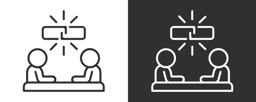 Bonding Icon Set Vector Collection Isolated In Black And White