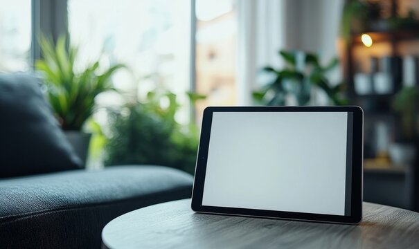 Tablet, screen, and mockup for tech advertising, presentation, or information sign-up for app ads. Digital marketing, SEO, and web design for social media, online communication, Generative AI