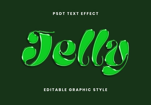 Green Jelly Transparent Text Effect Glossy Liquid Font
