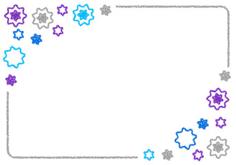 手描きのクレヨン素材　背景　ウイルスイメージのフレーム