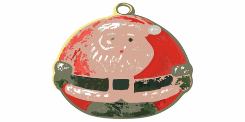 Naklejka premium Vintage santa claus christmas ornament with distressed texture on a white background