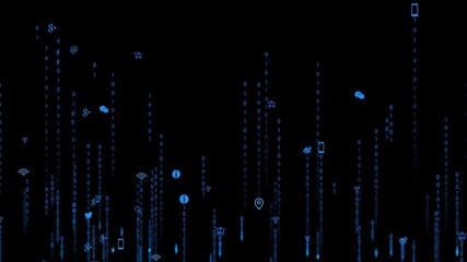 Number icons rise. Technology digital cyberspace, HUD infographic technology data analysis and data network,featured on background representing connectivity high speed data transfer. Alpha channel. - Powered by Adobe
