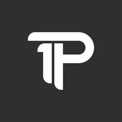 Minimalist White TP Logo On Dark Background For Modern Brand Identity And Corporate Branding