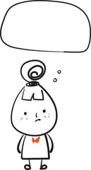 (think) Lady Collection of hand drawn business worker icons. Vector illustration.	