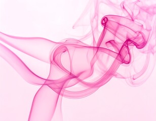 Soft pink swirls of smoke against a white, clean backdrop
