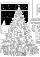 Christmas carol season greeting coloring page