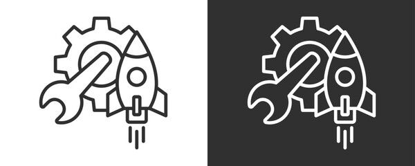 Maintenance Icon Set Vector Collection Isolated In Black And White