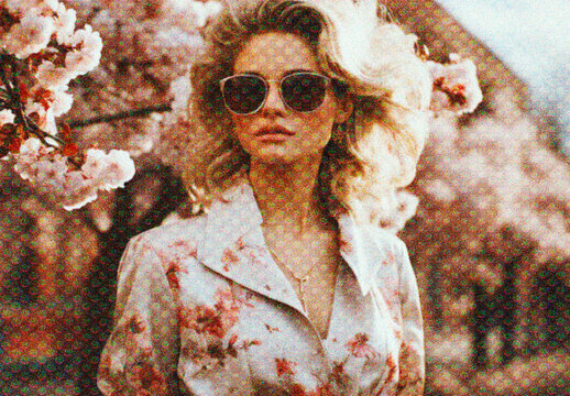 Pink And Black Screen Printing Photo Effect