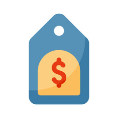 E-commerce flat color icon. Price tags with dollar symbols.