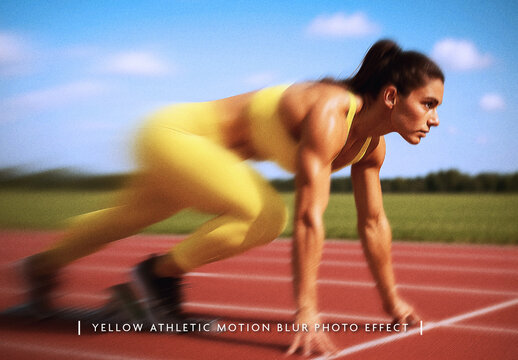 Blue And Yellow Motion Blur Photo Effect