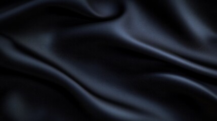Smooth dark fabric with gentle folds creating soft shadows and highlights, evoking a sense of luxury and elegance