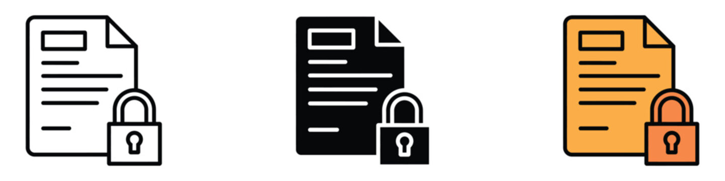 Compliance policy icon vector. protected data, confidential information, and privacy symbol. vector illustration.
