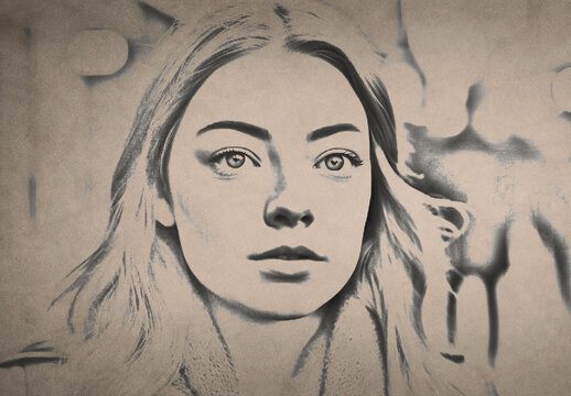 Black And Gray Soft Graphite Pencil Sketch Photo Effect